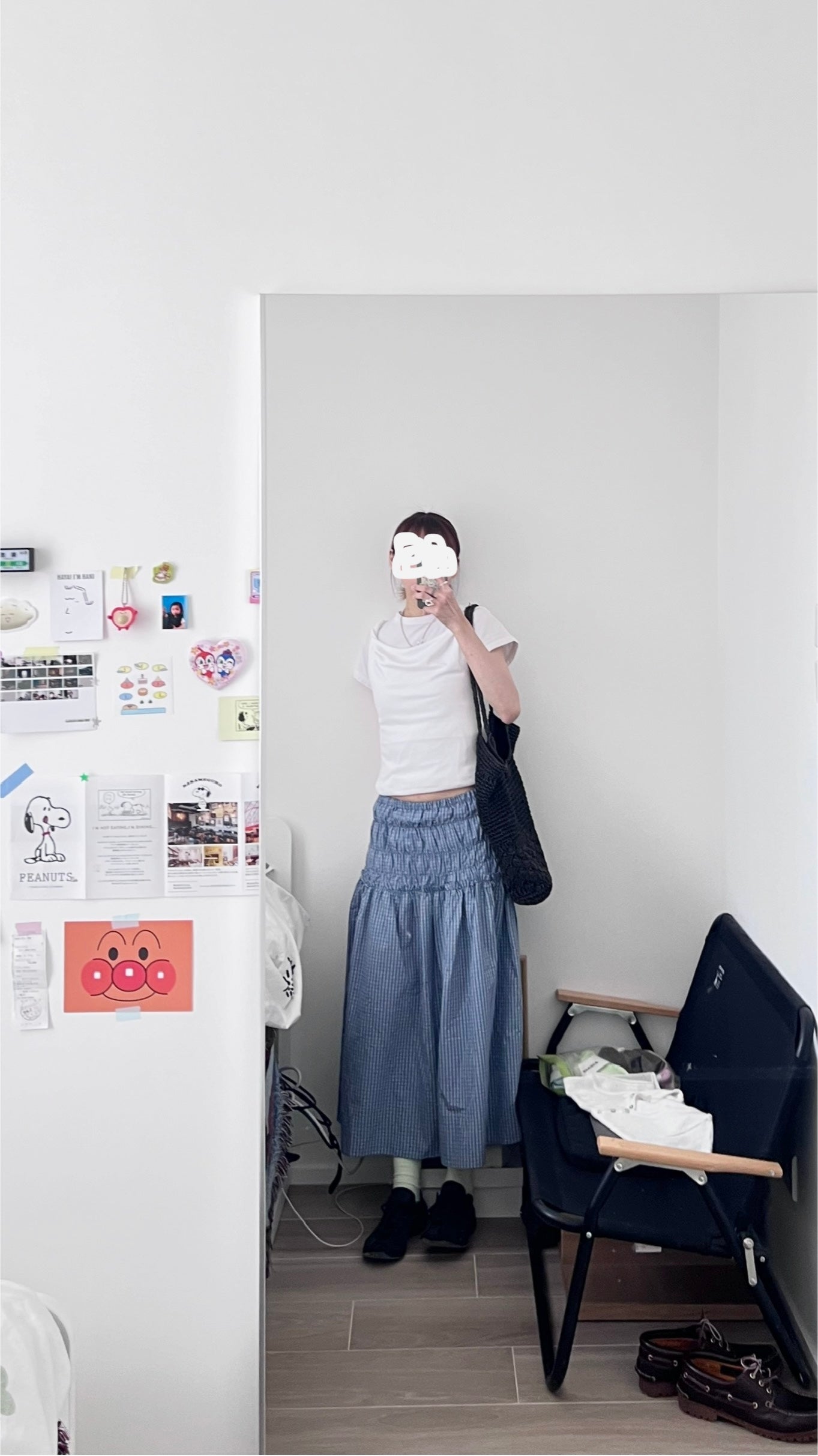 beautiful checked skirt in sora (pre-order)