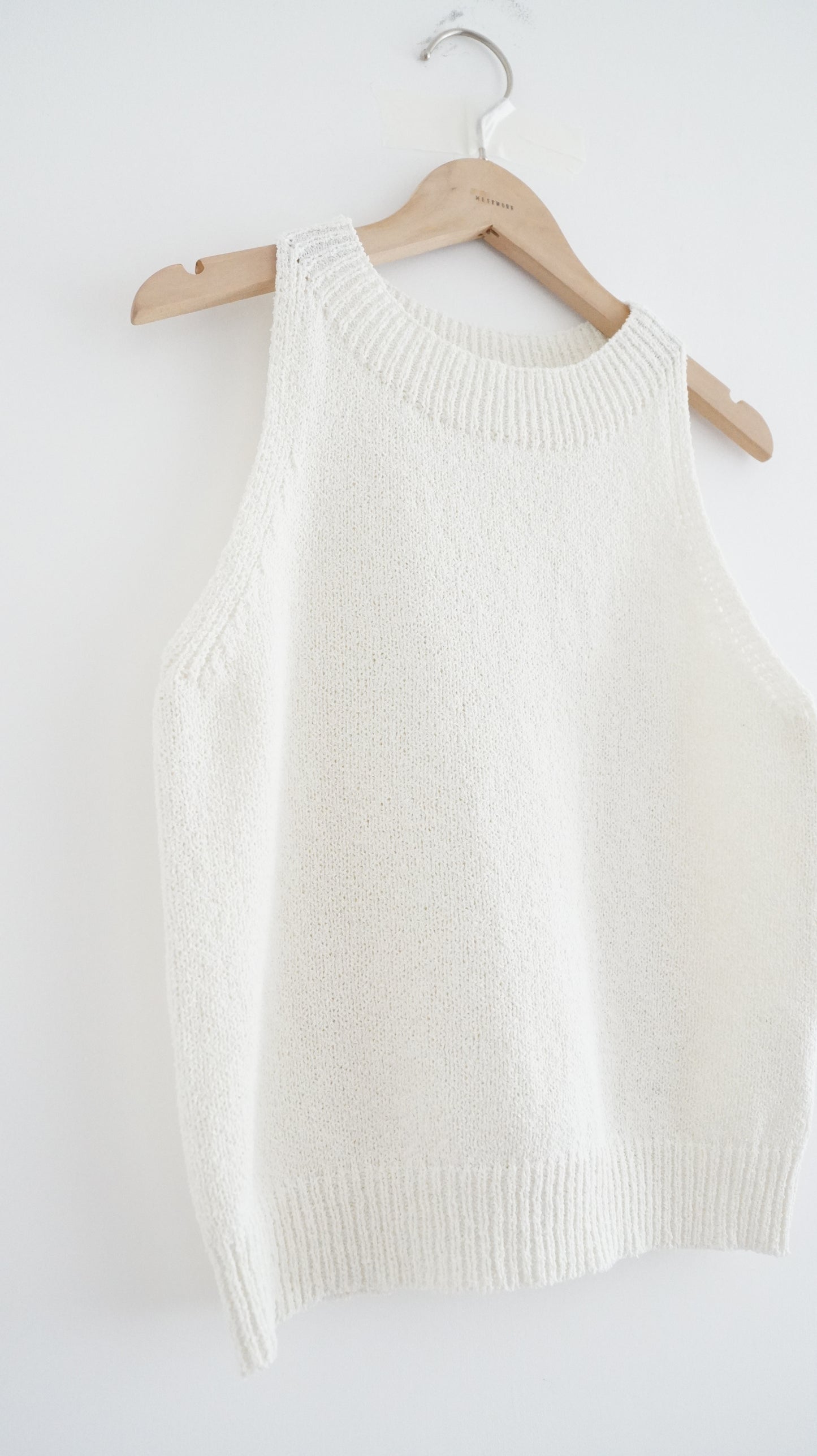 90s racer tank knit top in ivory (pre-order)