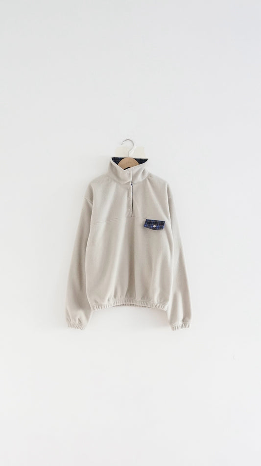 patchwork turtleneck sweater in ivory buff (pre-order)