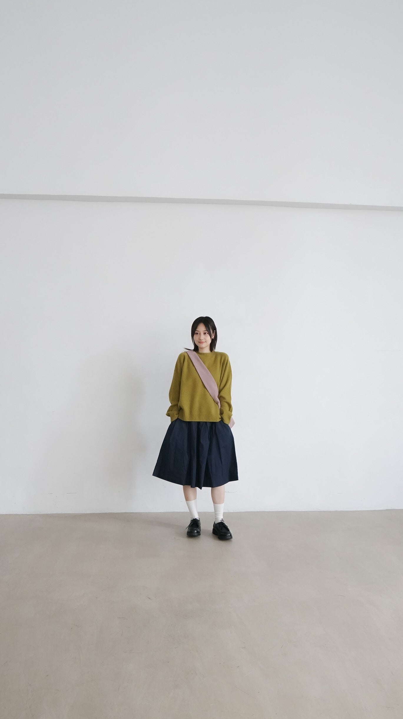 classic wool sweater in mustard green ( pre-order )