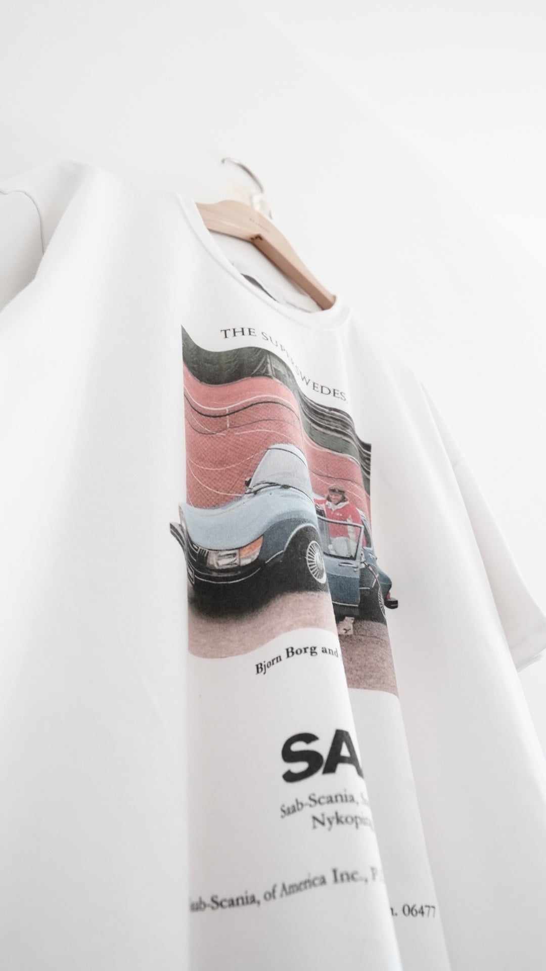 saab gender-free tee in white (pre-order)