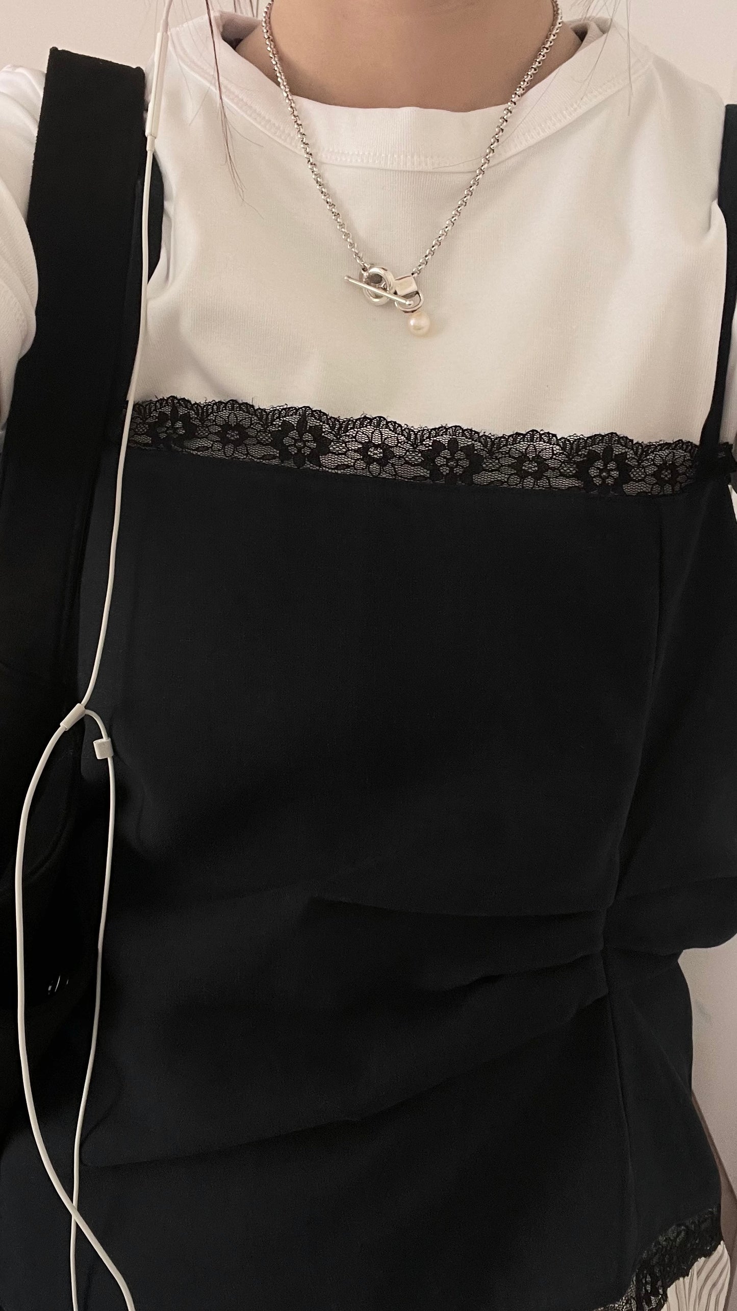 victoria lace trim camisole top in navy (pre-order)