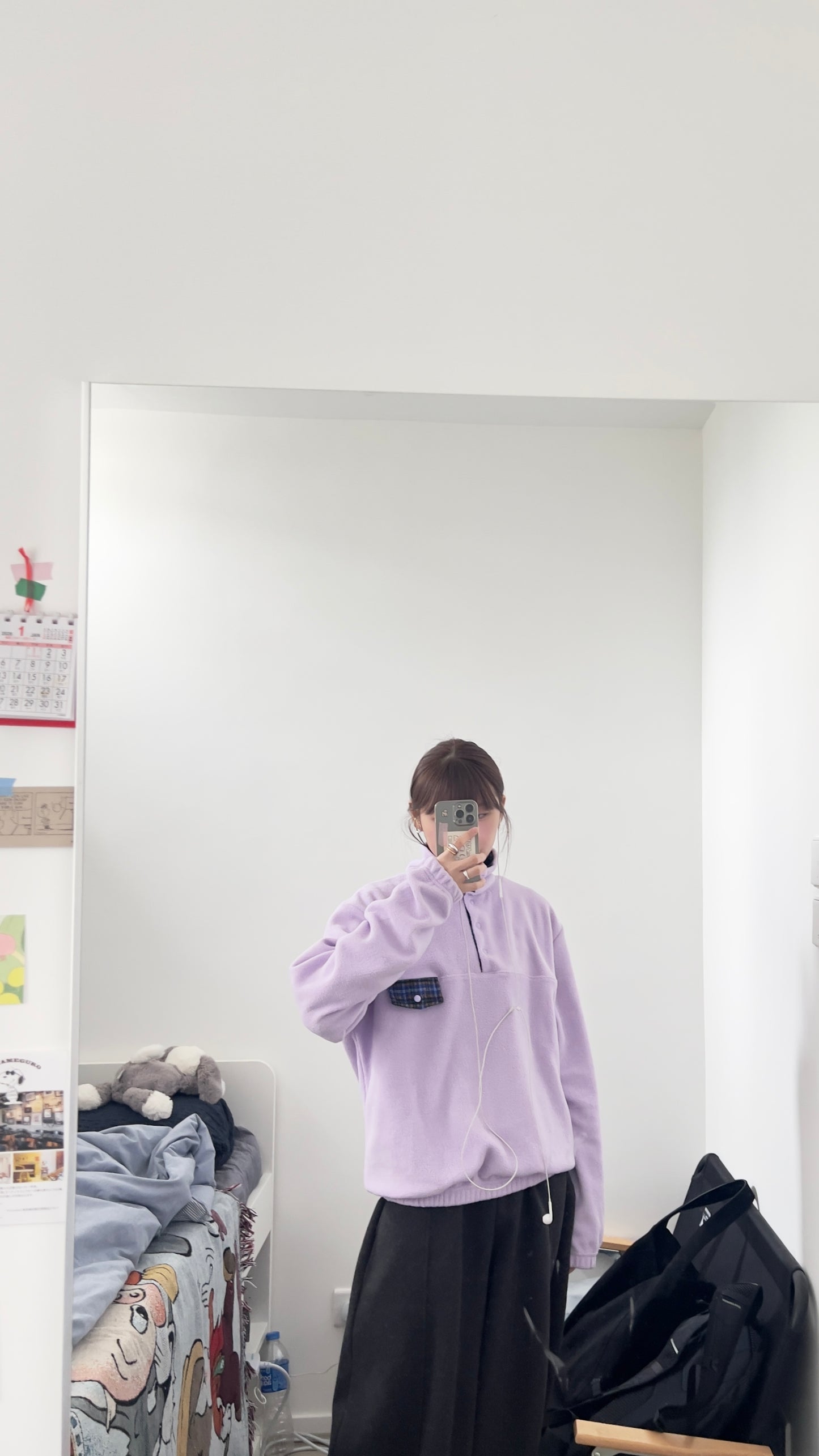 patchwork turtleneck sweater in grayish lavender (pre-order)