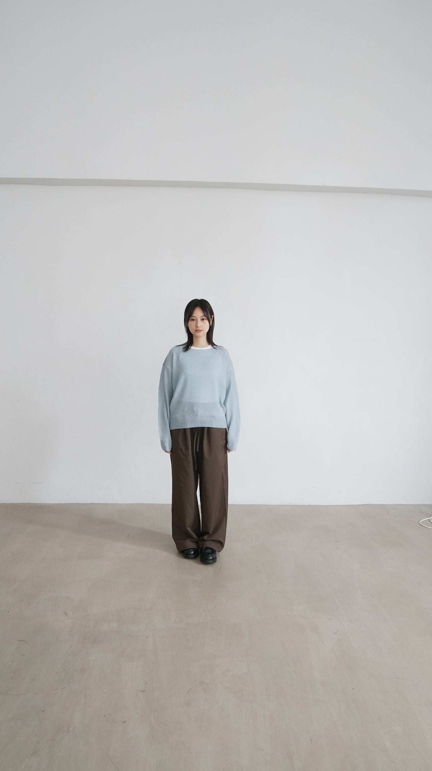 minimalist vintage wide pants in cloudy brown ( pre-order )