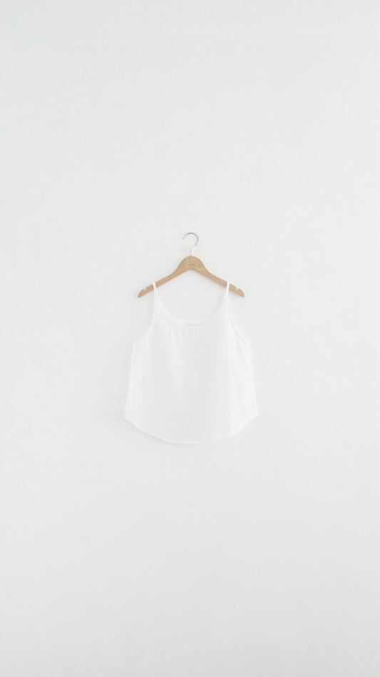 veil stripe overlay top in white (pre-order)