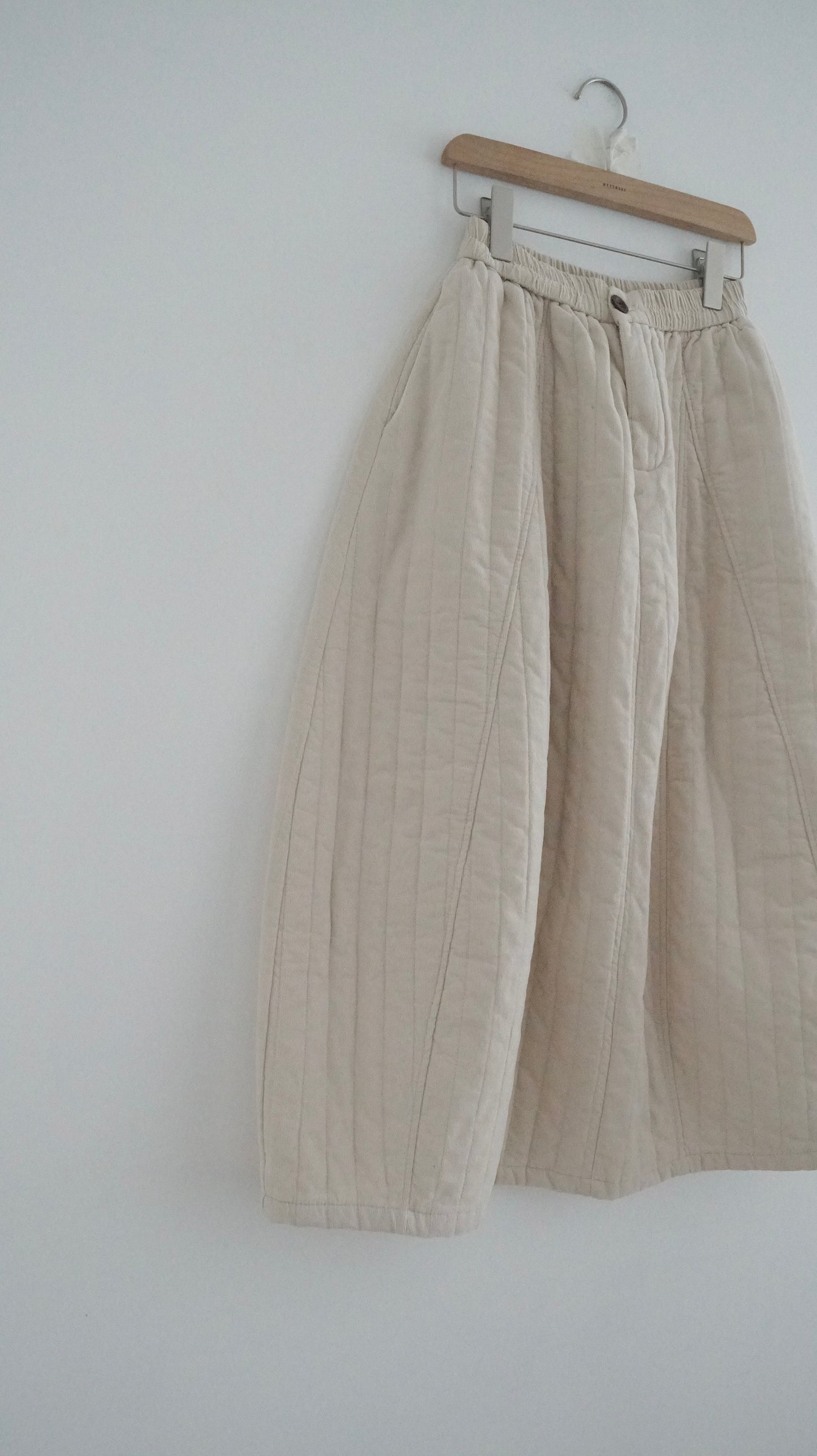 quilted cocoon skirt in ivory (pre-order)