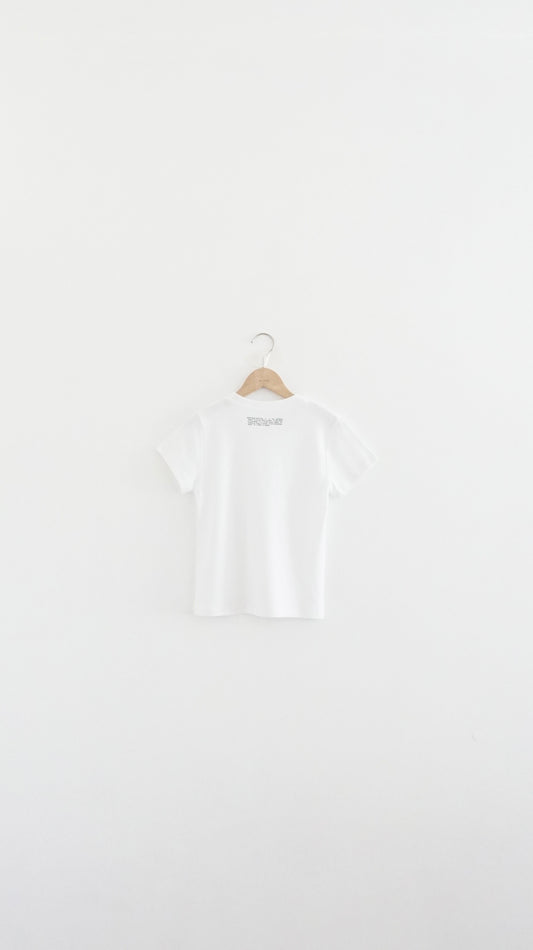 whisper print tee in white (pre-order)