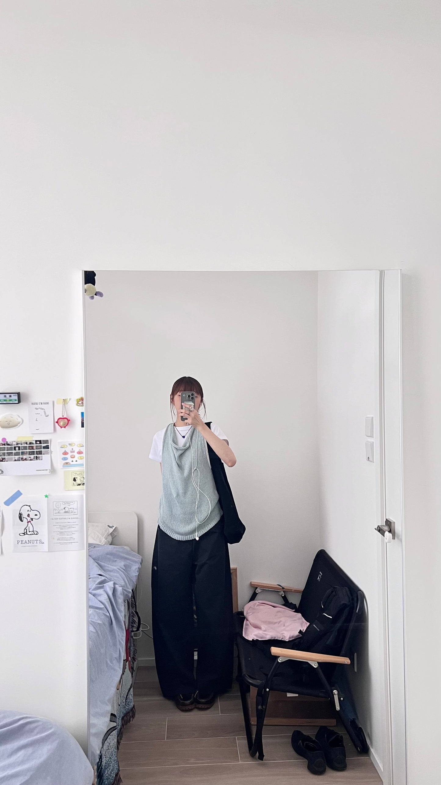 evelyn linen cotton deep v-neck knit vest in sora (pre-order)