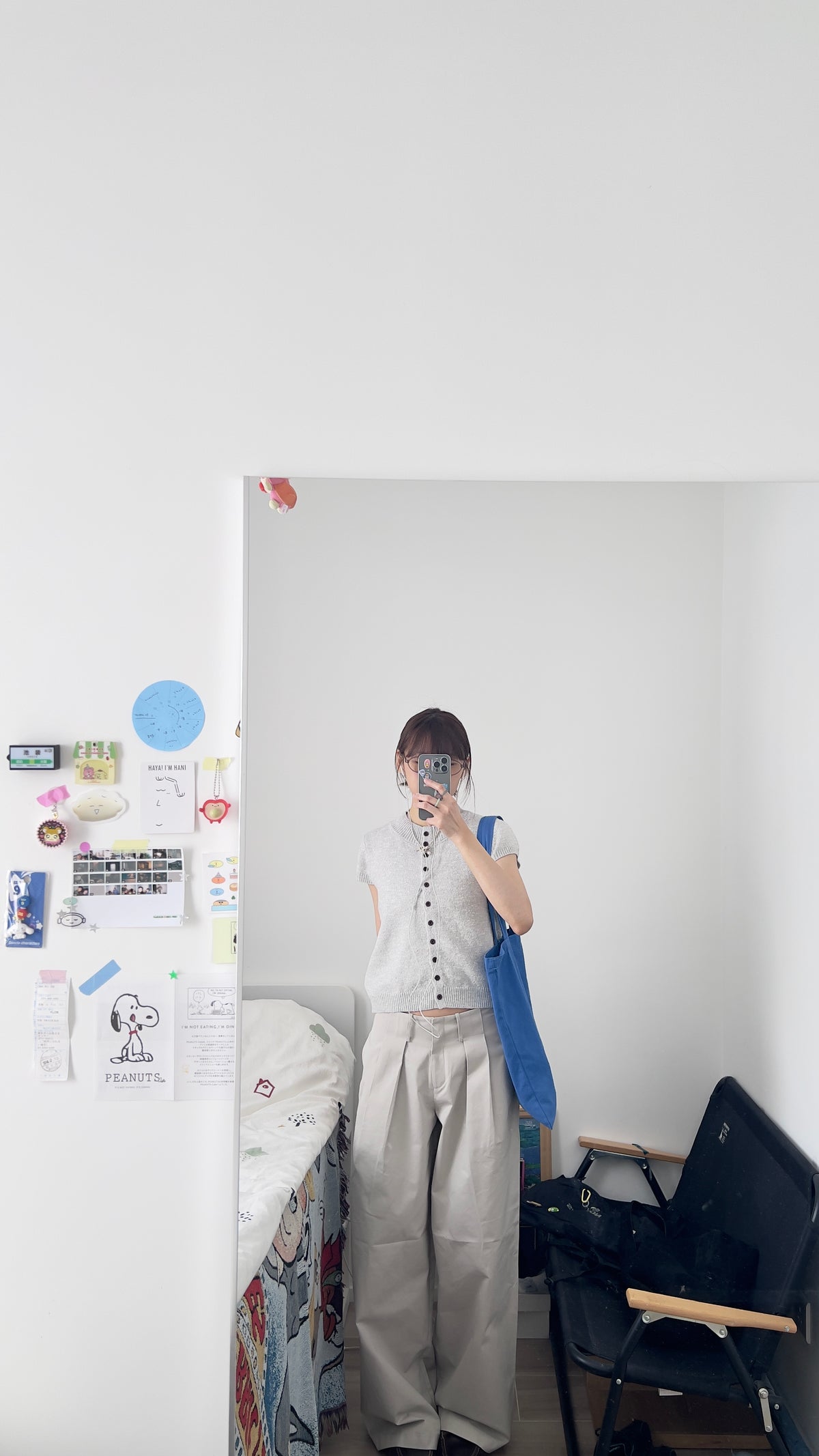 yoru button neck knit top in grey (pre-order)