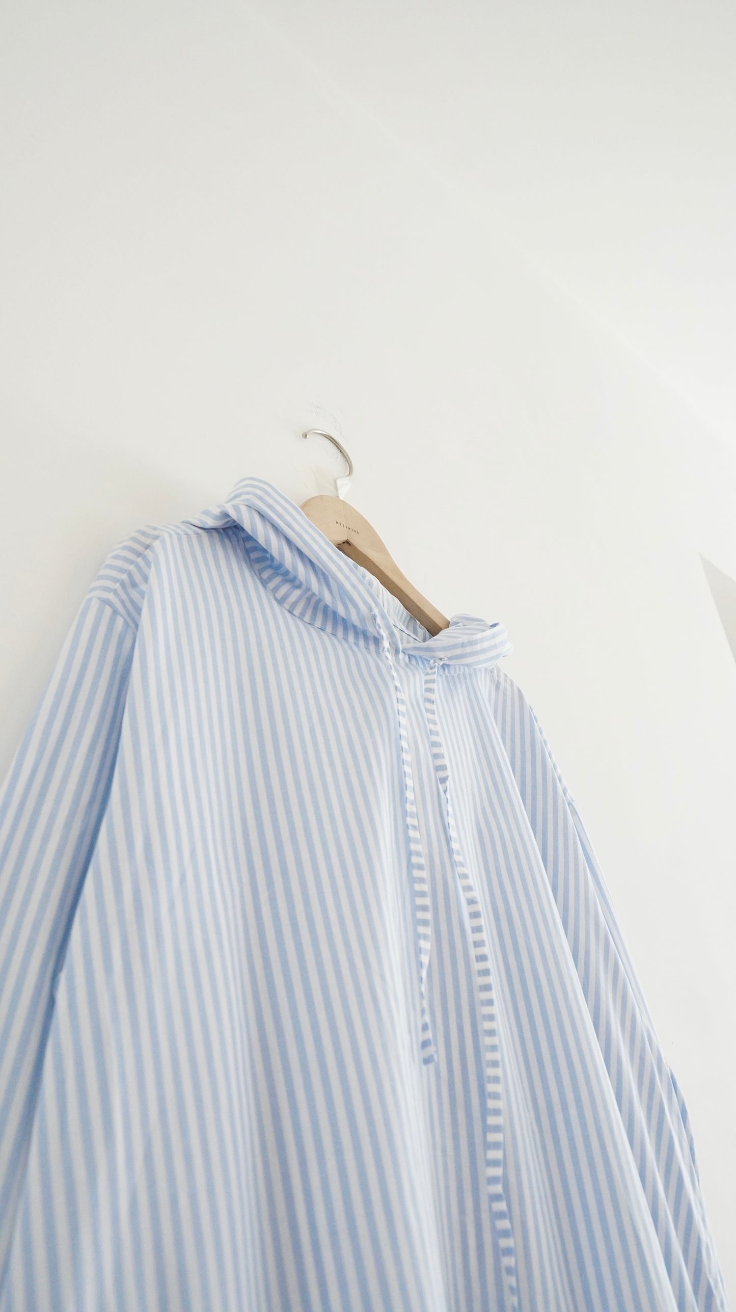striped hoodies dress in baby blue