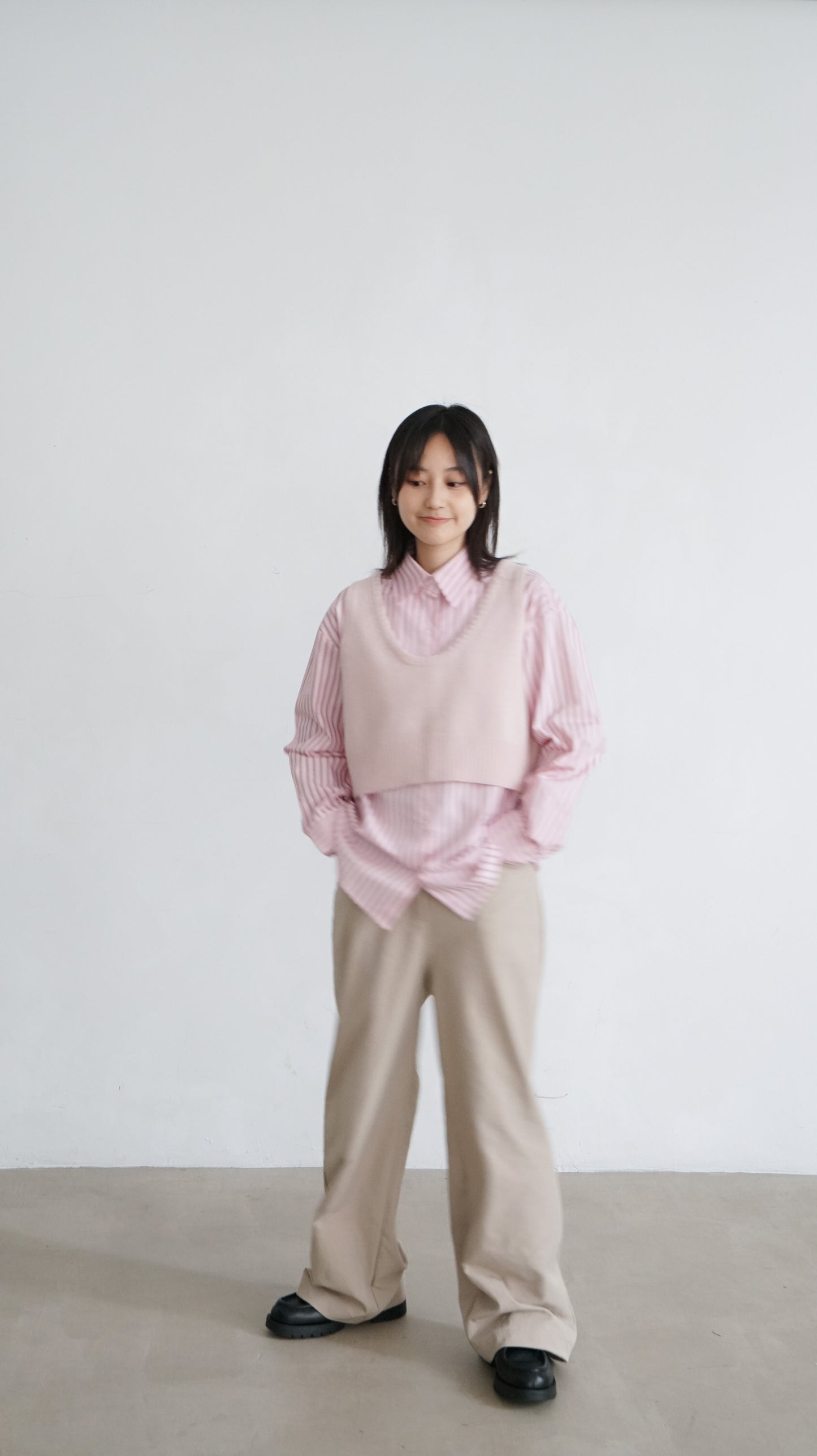 90s vintage striped shirt in rose pink ( pre-order )