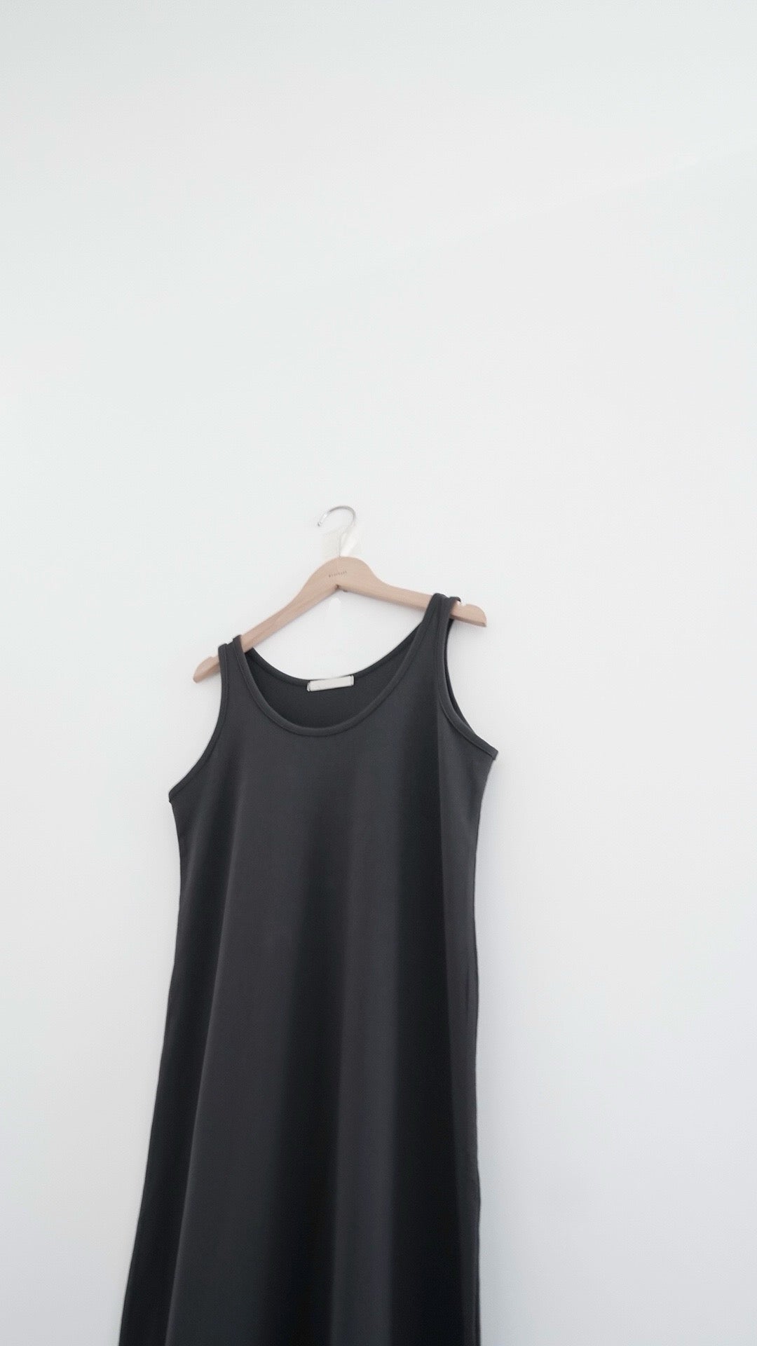classic a-line cotton dress in charcoal (pre-order)
