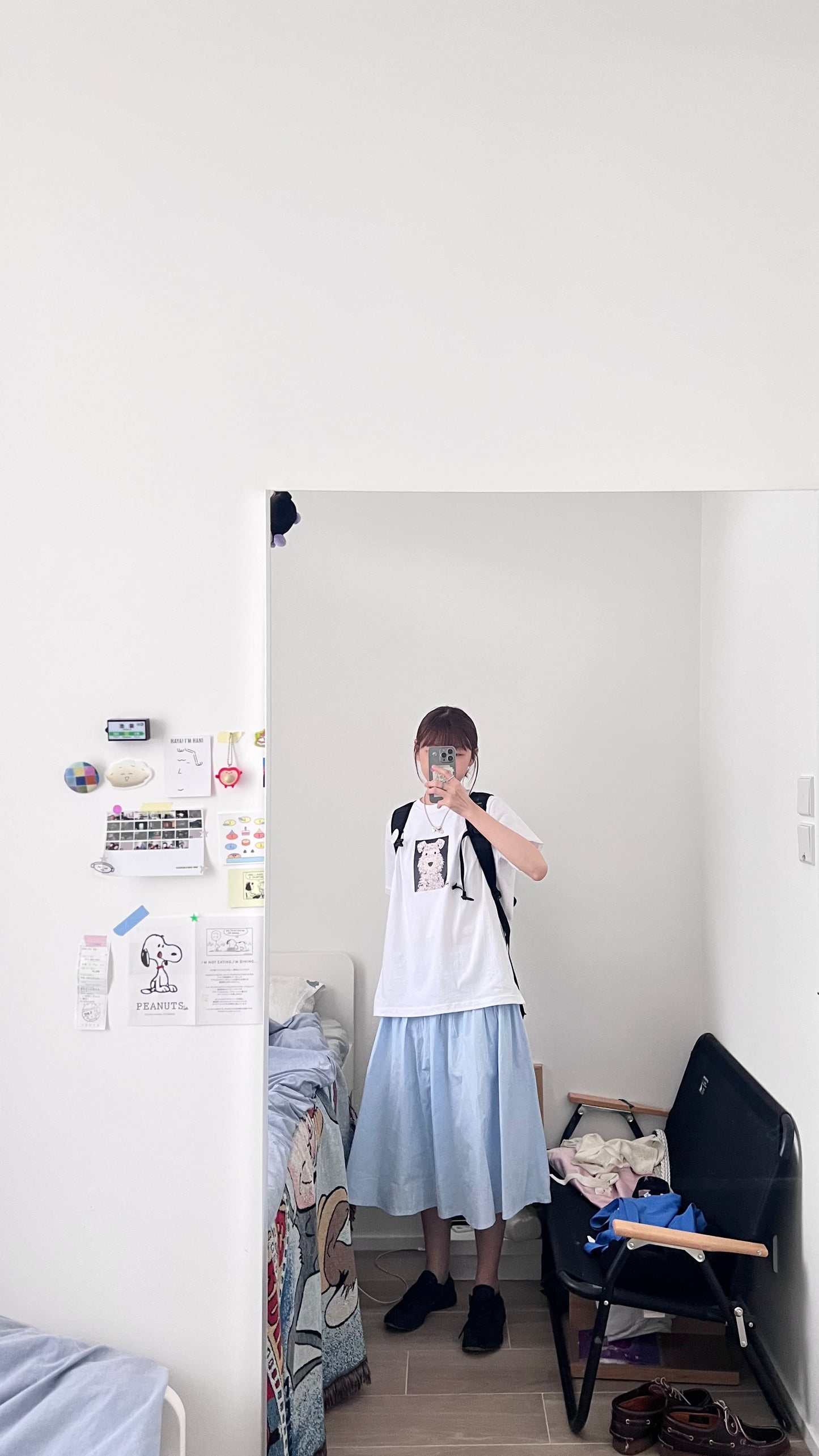 muib puppy print lace trim tee in white (pre-order)