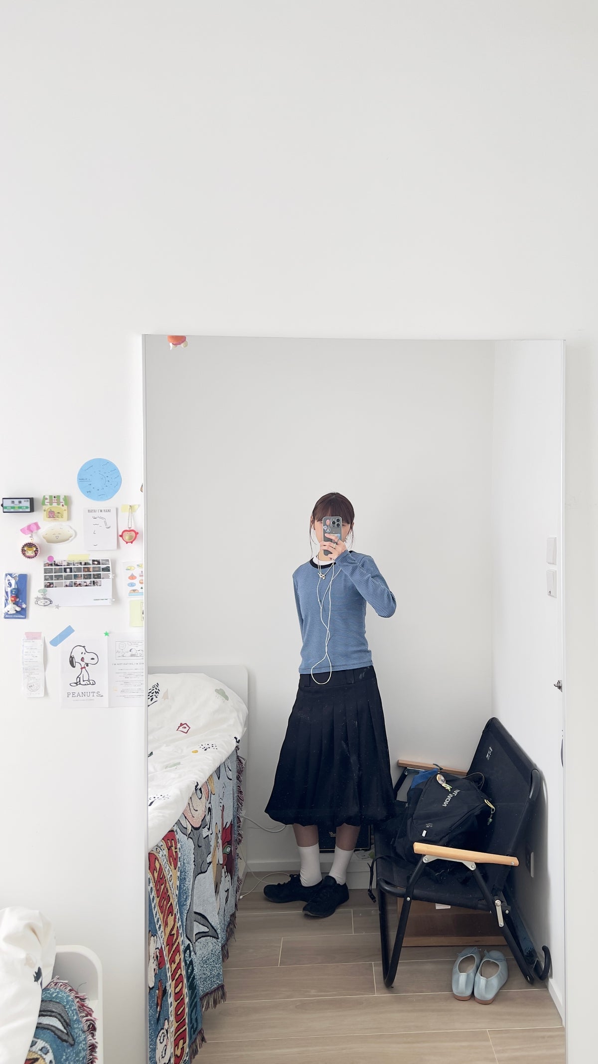 terre high quality midi bubble skirt in black (pre-order)