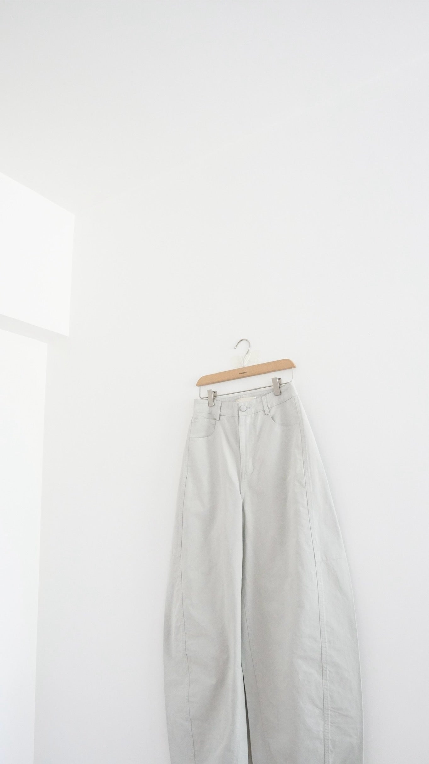 cocoon silhouette tapered pants in grey (pre-order)