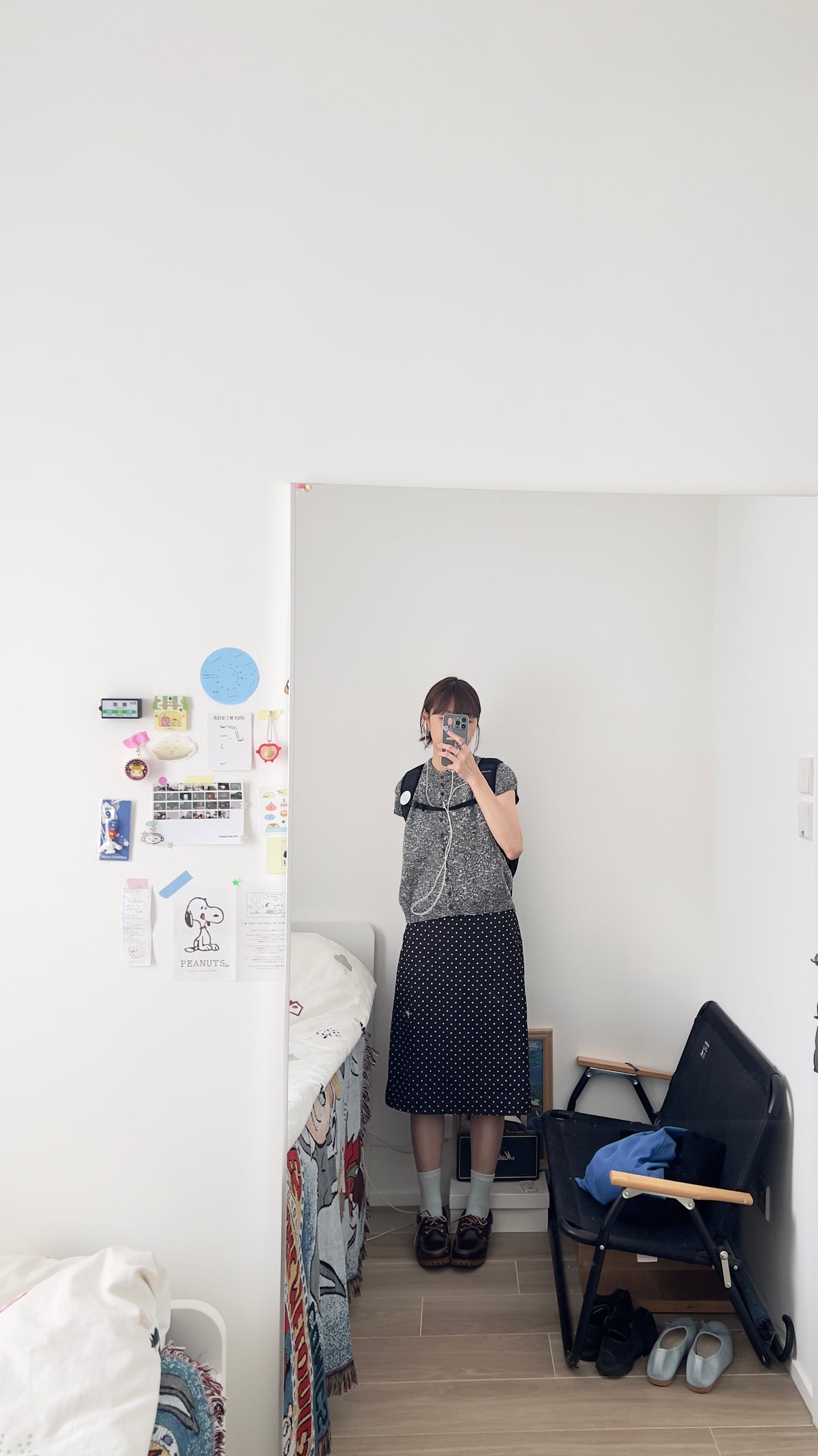 yoru button neck knit top in charcoal (pre-order)