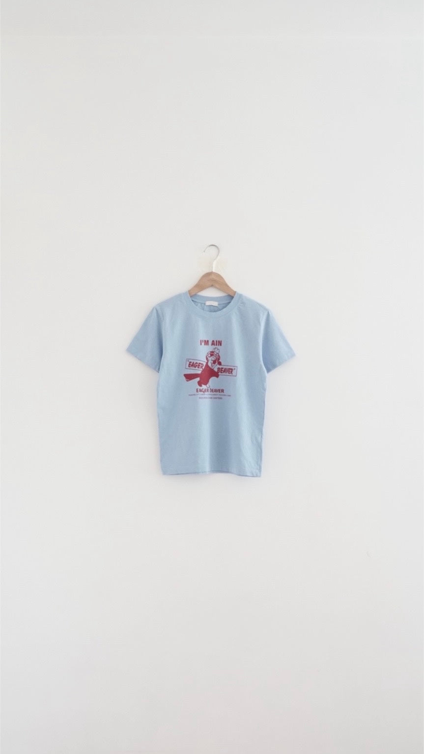 john clean-fit bear tee in blue (pre-order)