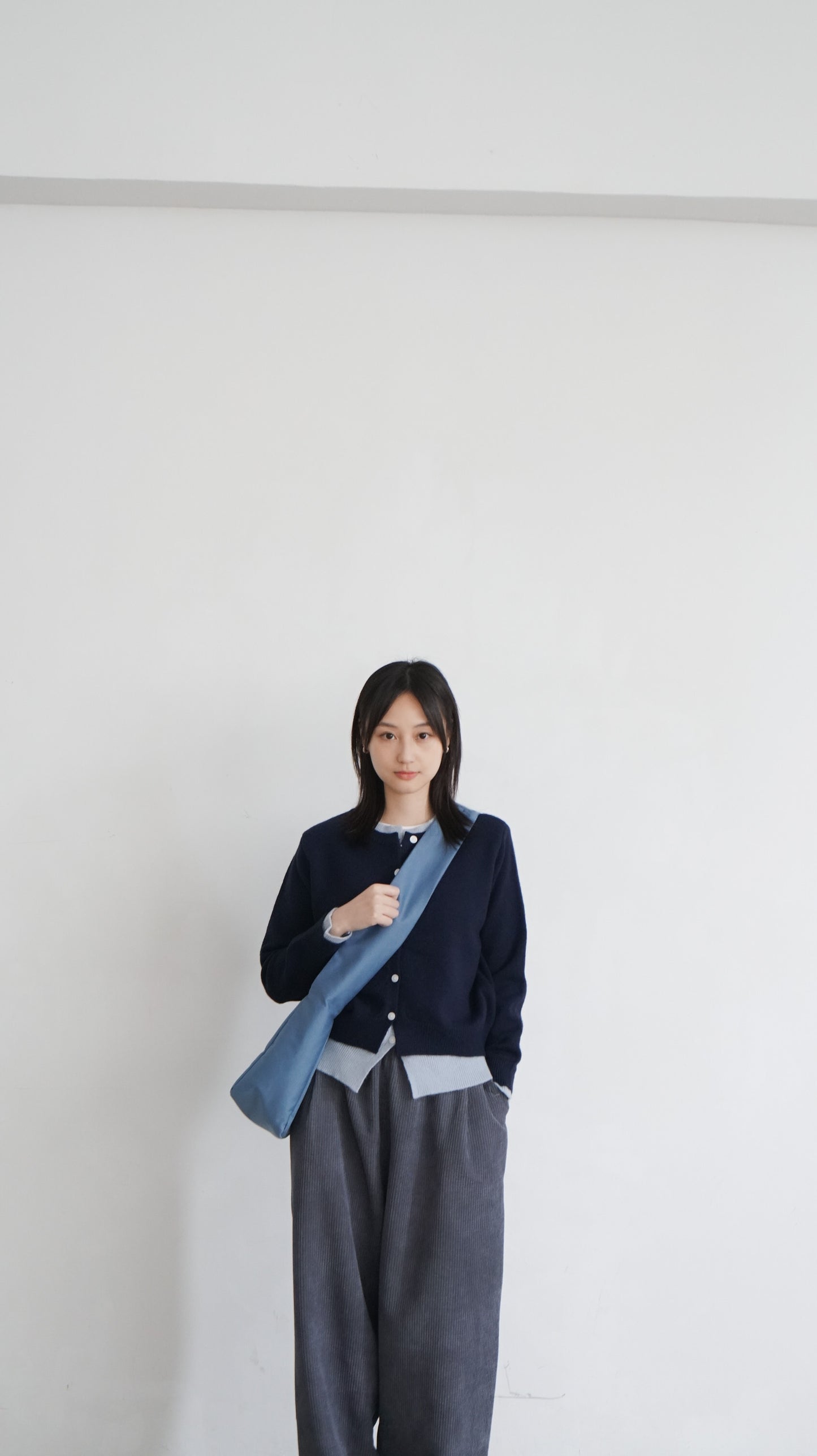 cozy corduroy wide pants in yale blue ( pre-order )