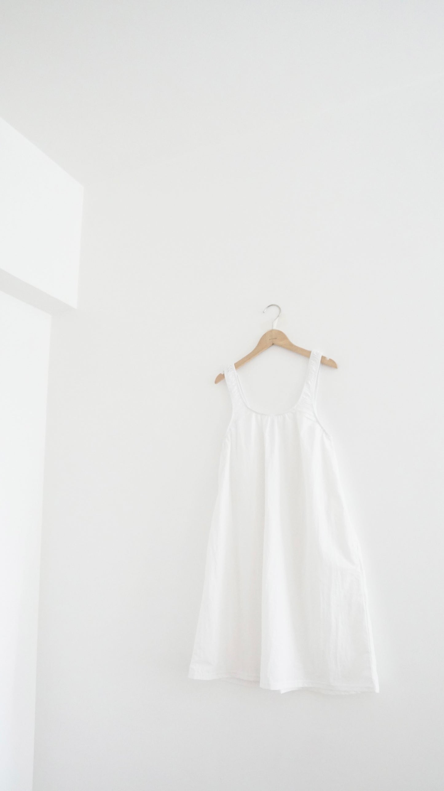 ease a-line tank dress in white (pre-order)
