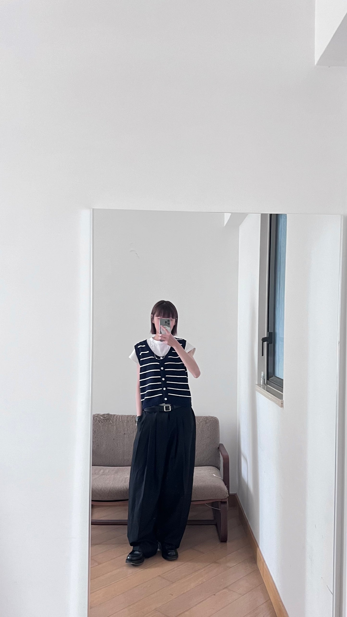 lowrise mode pants in black