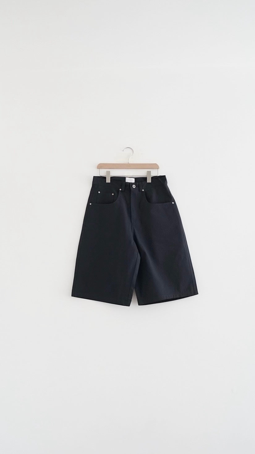 peter textured stripe short in charcoal (pre-order)