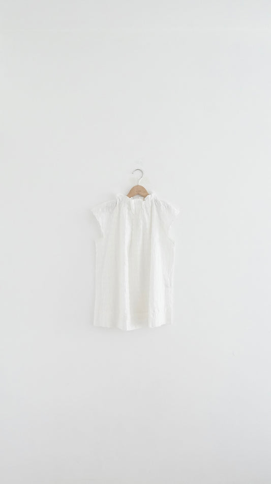 striped turtle-neck top in white