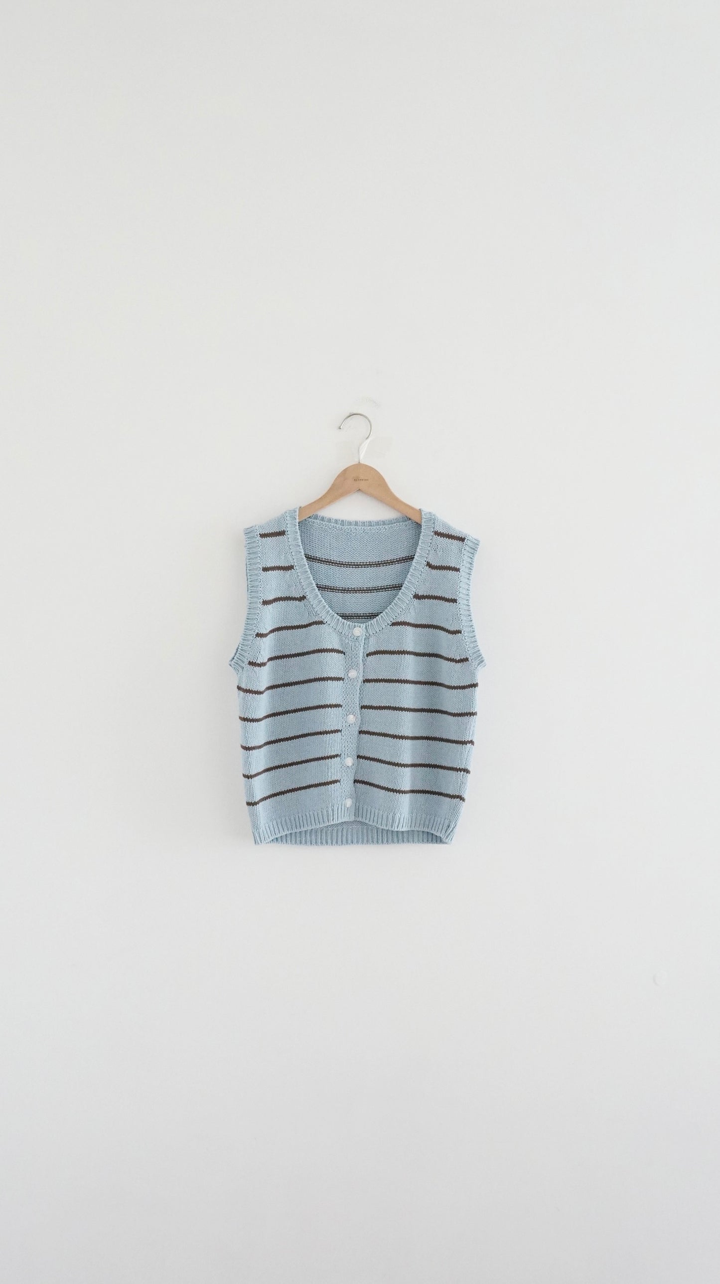 striped linen vest in baby-blue (pre-order)