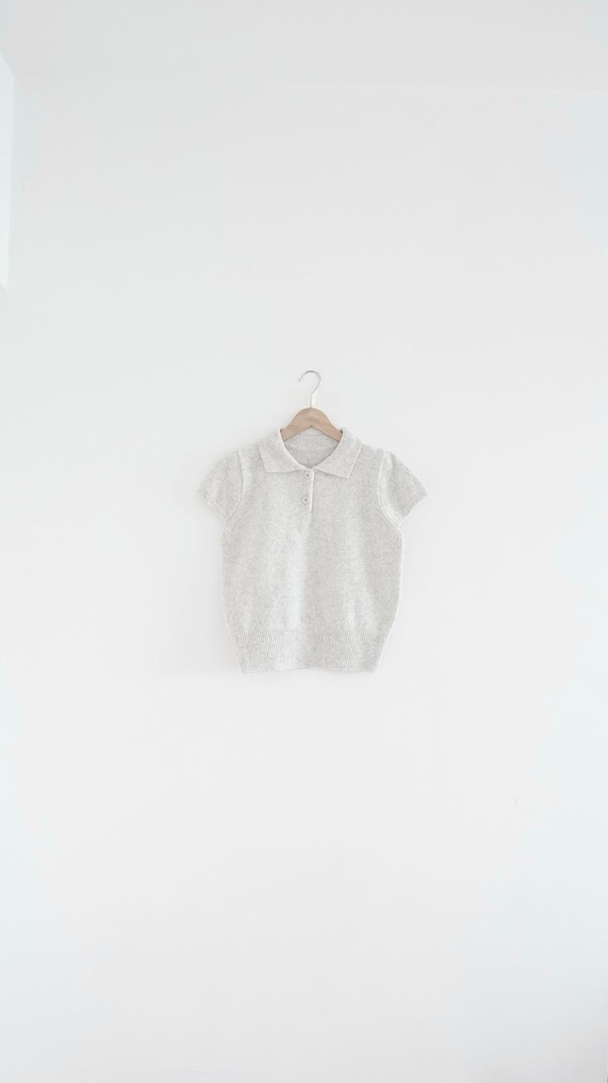 cindy classic polo knit shirt in grey (pre-order)