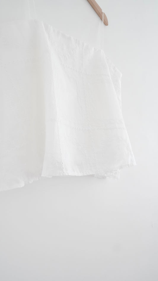 airy flared camisole top in white (pre-order)