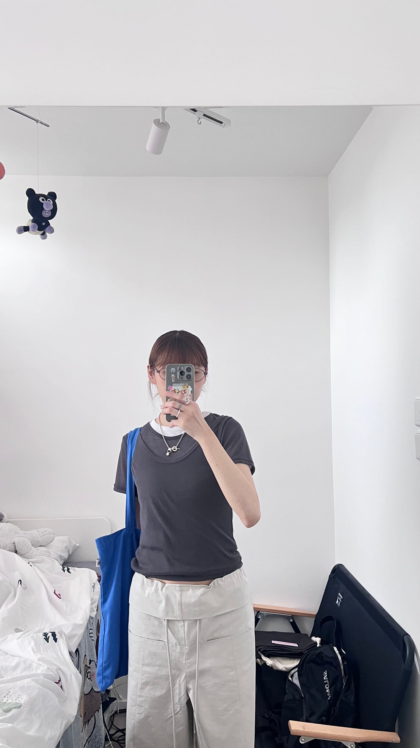 soufflé sheer tee in charcoal (pre-order)