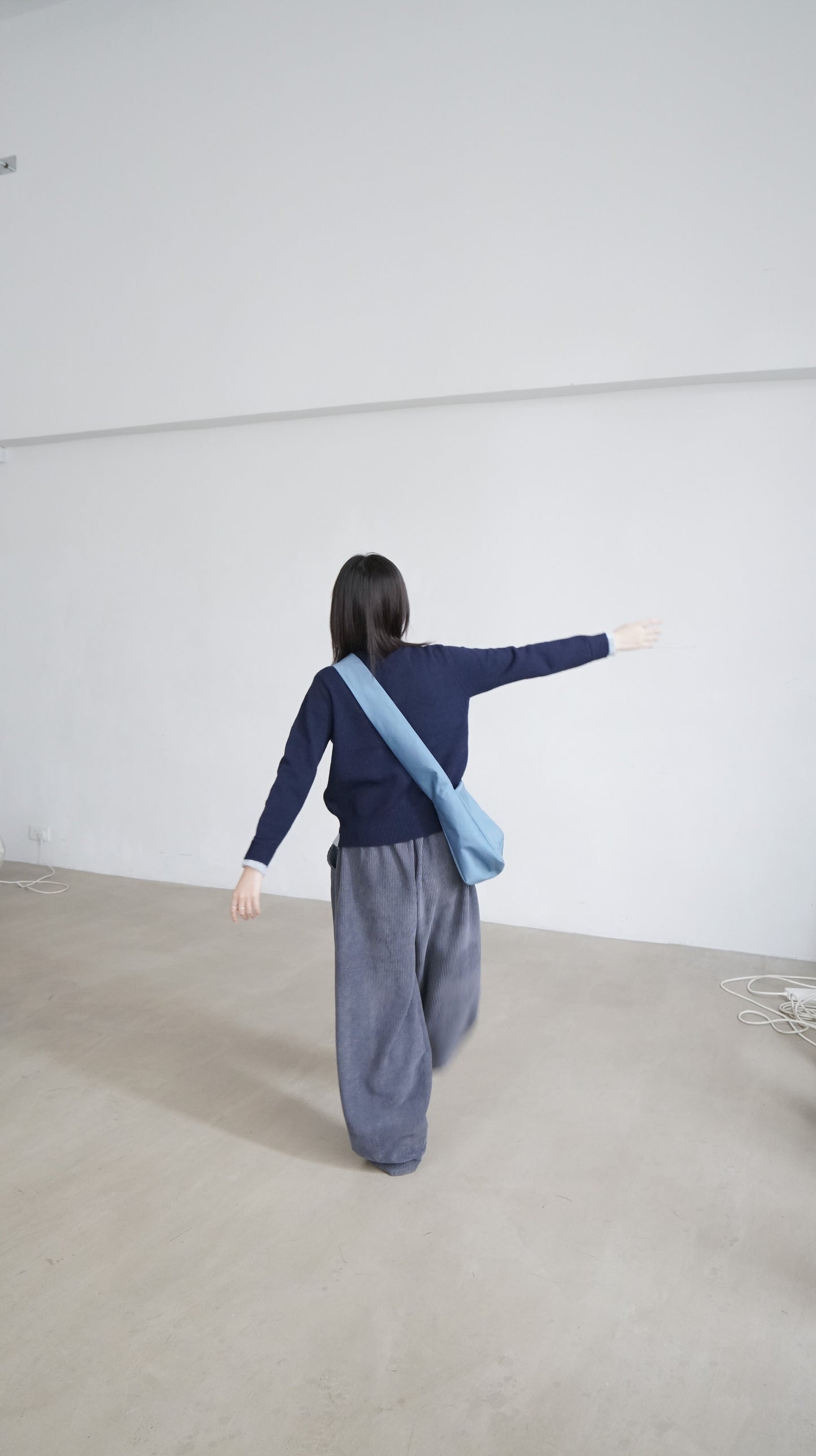 cozy corduroy wide pants in yale blue ( pre-order )