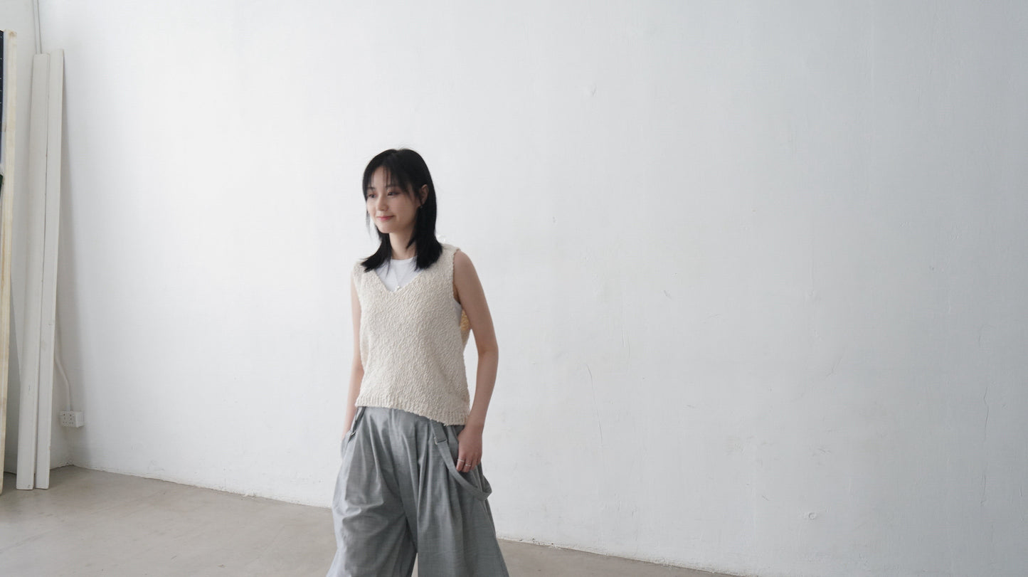 meeh knit vest in ivory (pre-order)