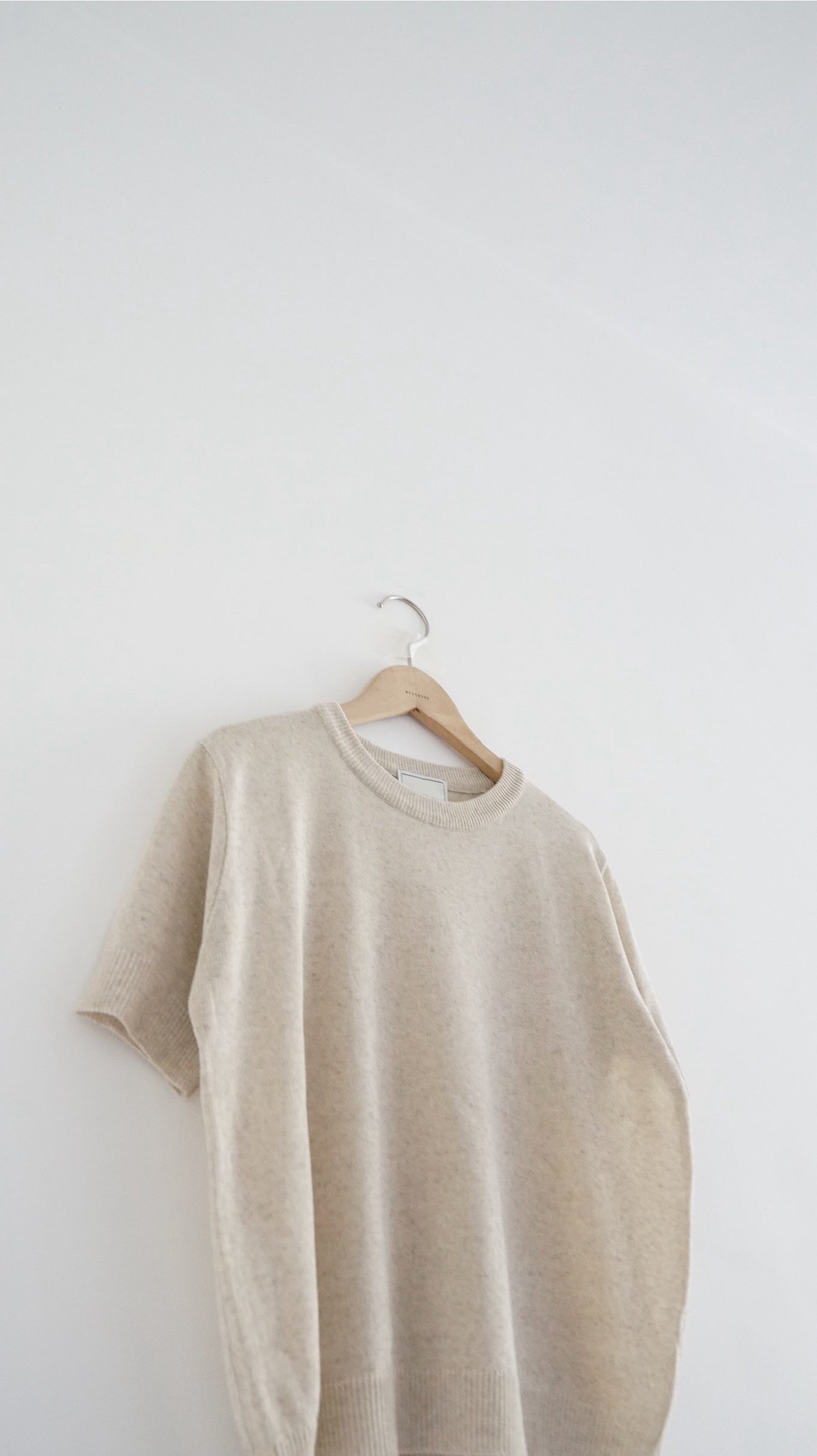 classic round neck sweater in ivory