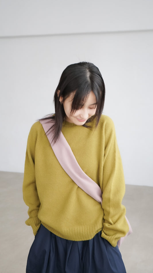 classic wool sweater in mustard green ( pre-order )