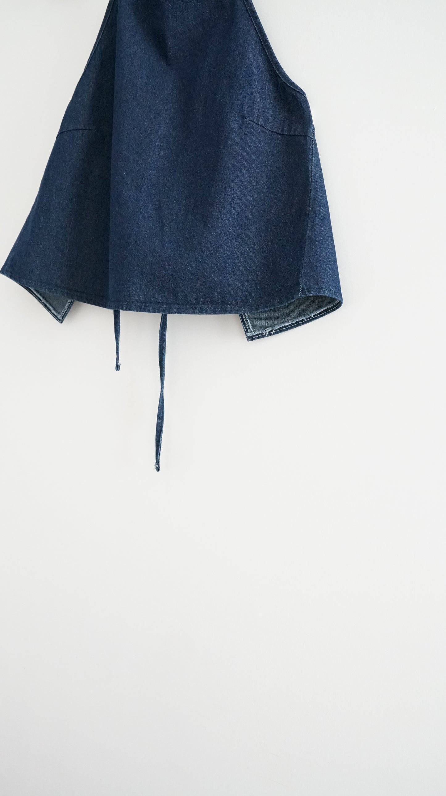 minimalist halter neck top in denim