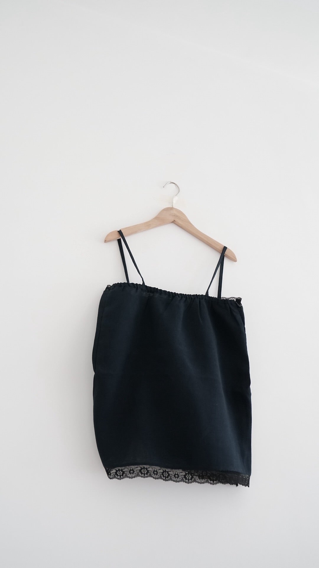 victoria lace trim camisole top in navy (pre-order)
