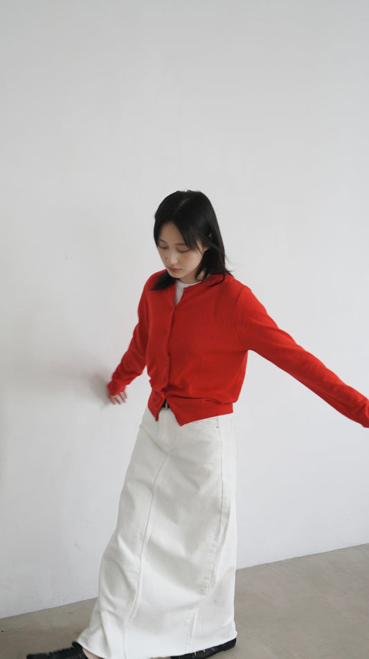 basic cardigan in red (pre-order)