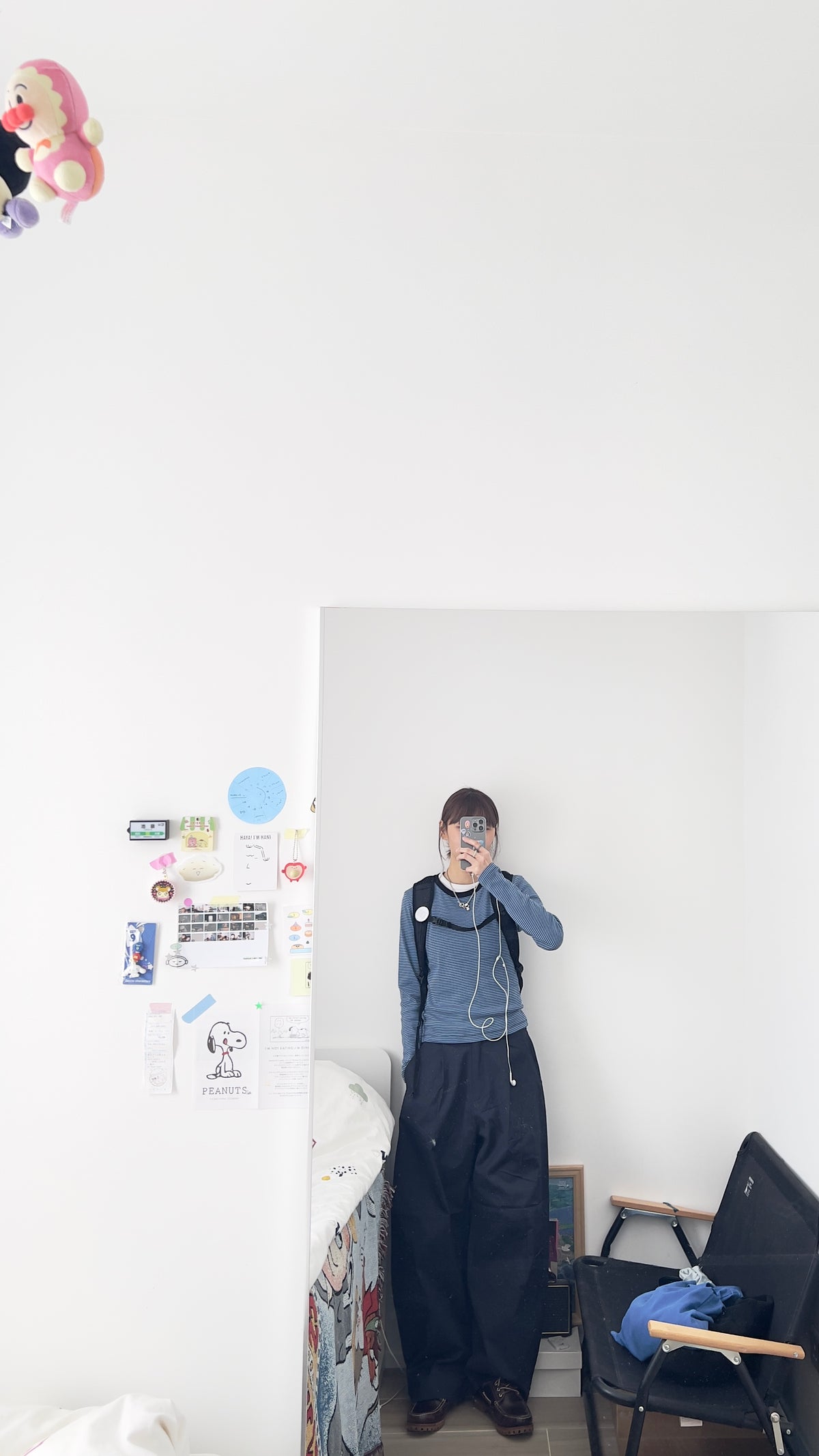 hina classic striped tee in blue (pre-order)