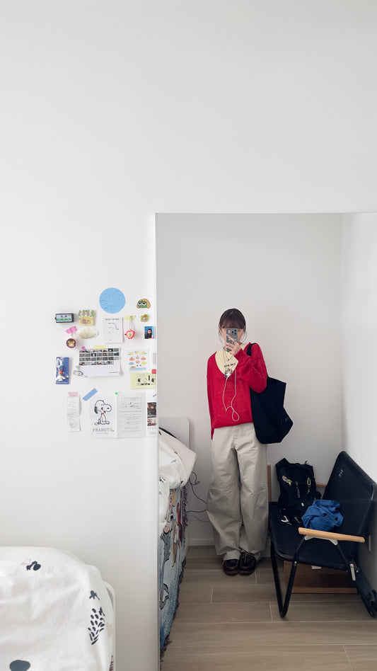 atelier light v-neck sweater in red (pre-order)