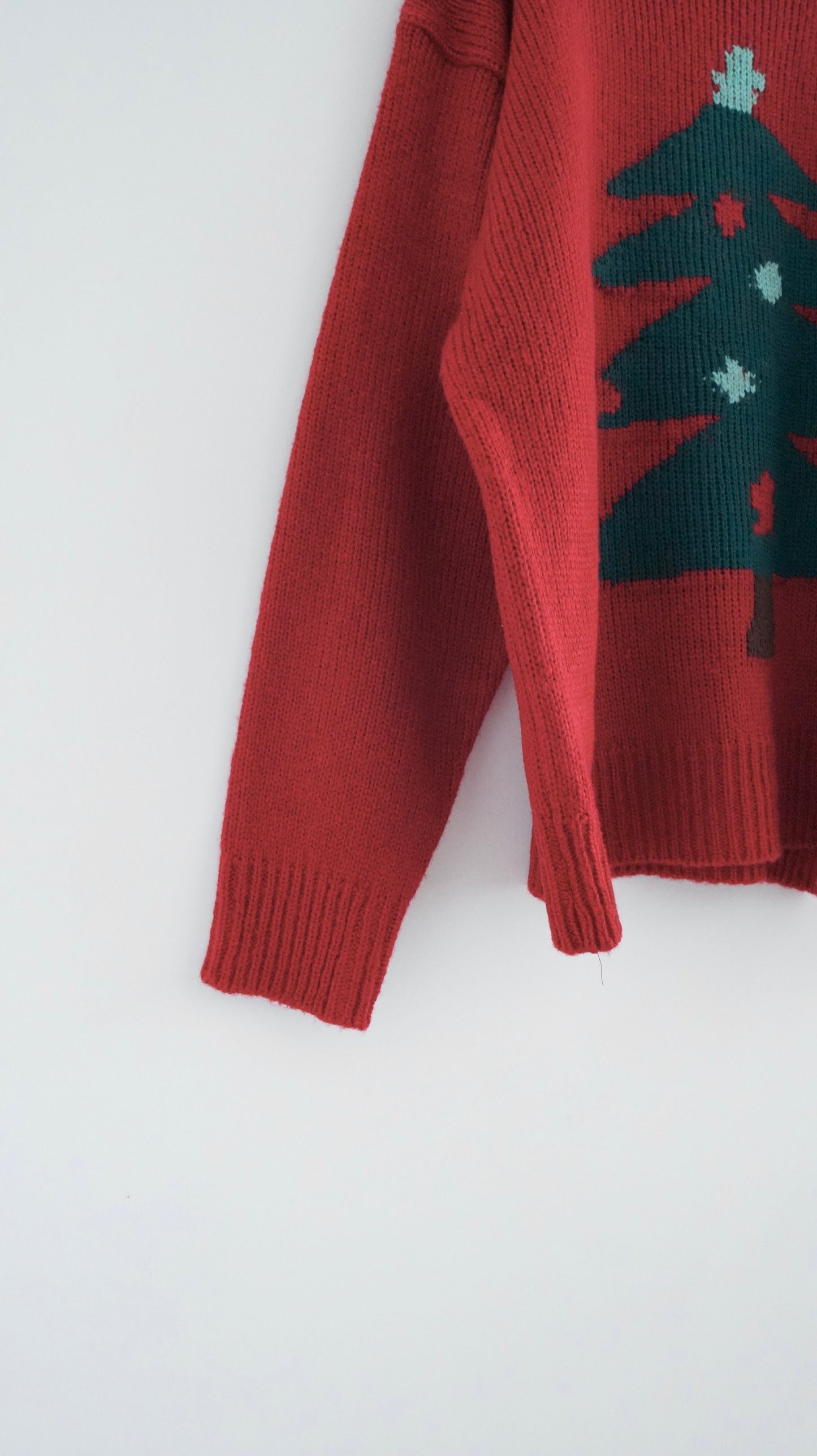 unisex christmas tree sweater in red (pre-order)