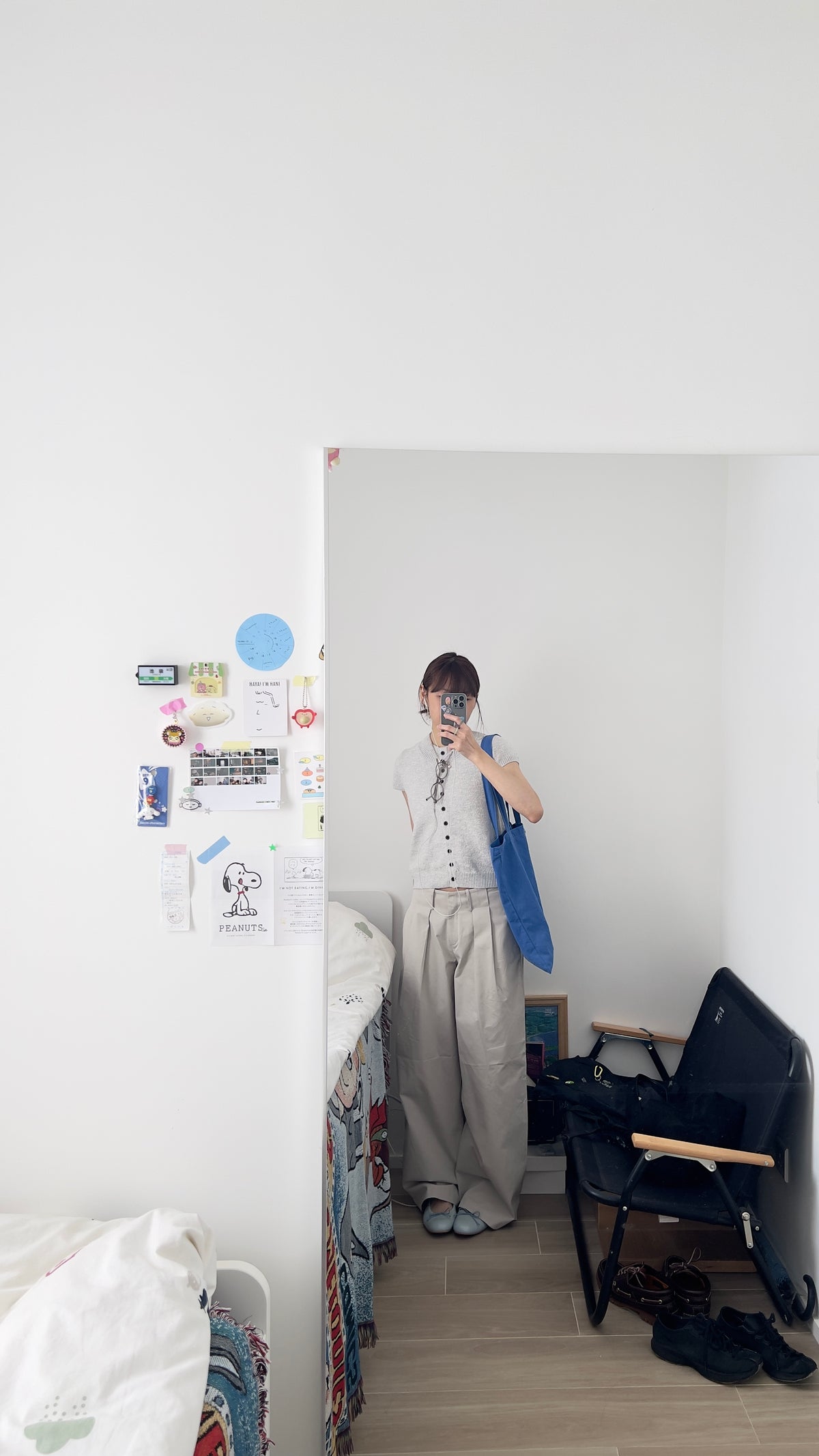 yoru button neck knit top in grey (pre-order)