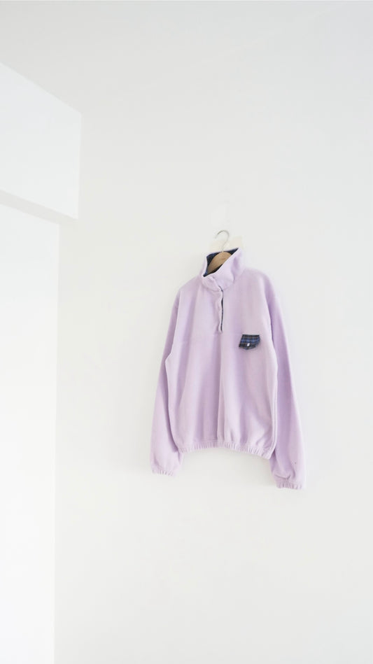 patchwork turtleneck sweater in grayish lavender (pre-order)