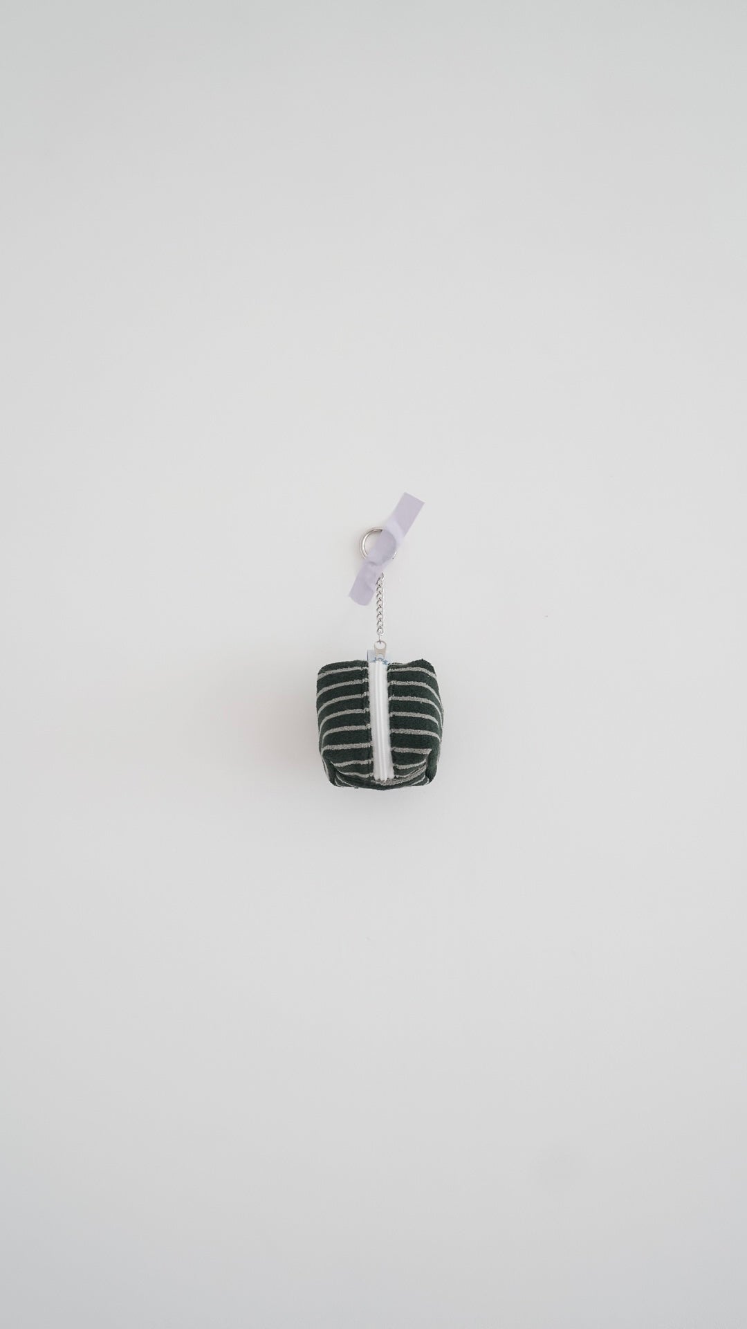 little cube pouch in striped green (pre-order)