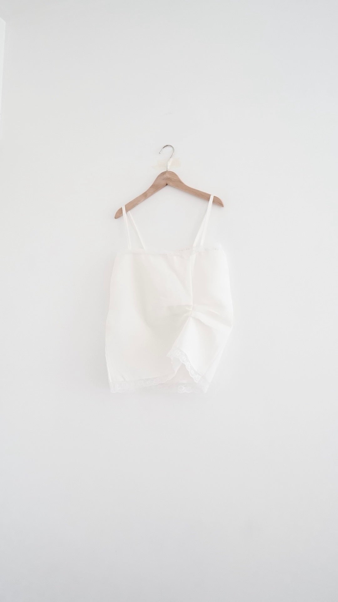 victoria lace trim camisole top in white (pre-order)