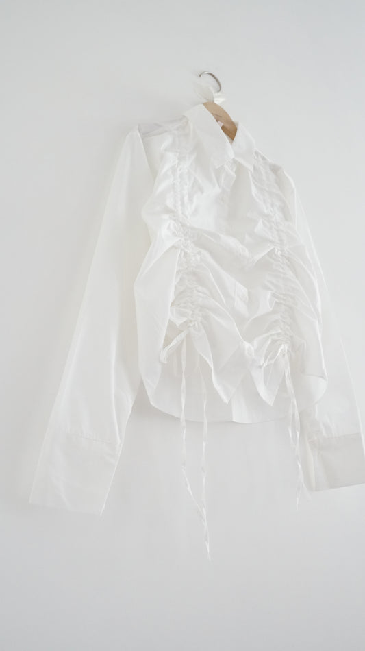 ribbon shirt in white