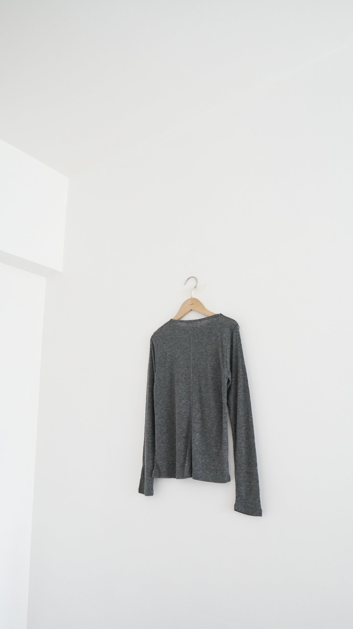 sheer silk top in grey (pre-order)