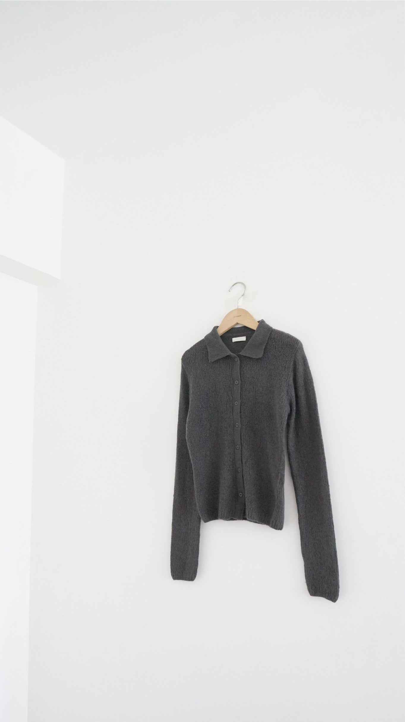 airy mohair shirt in charcoal (pre-order)