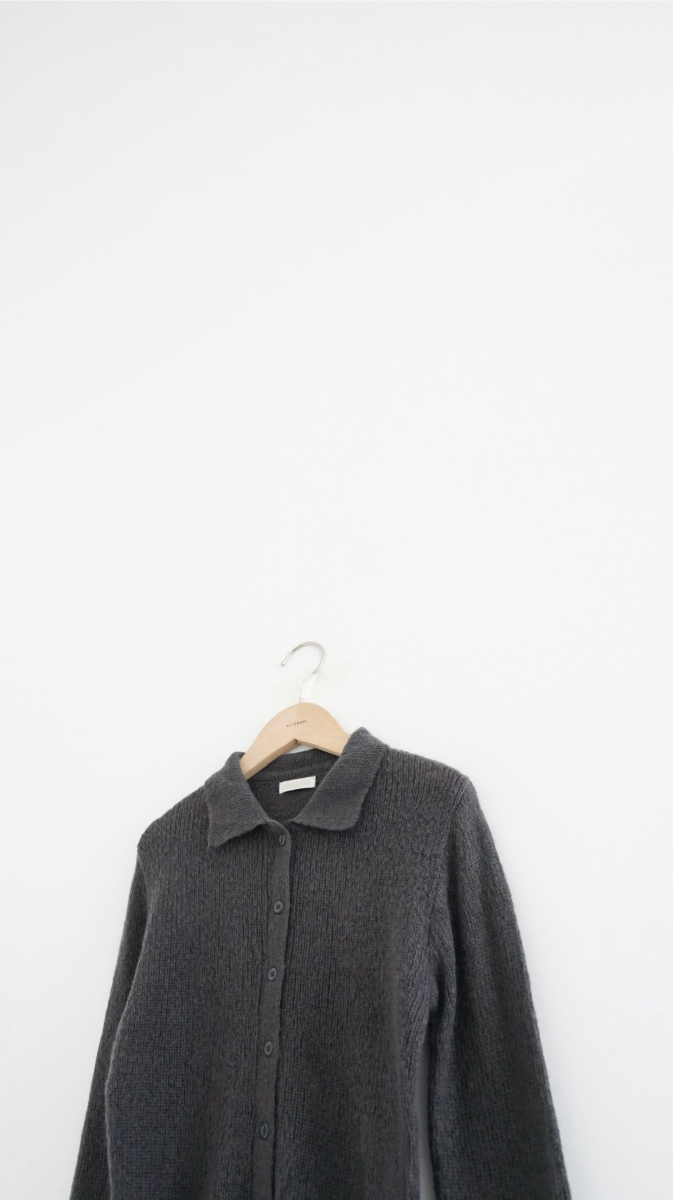 airy mohair shirt in charcoal (pre-order)