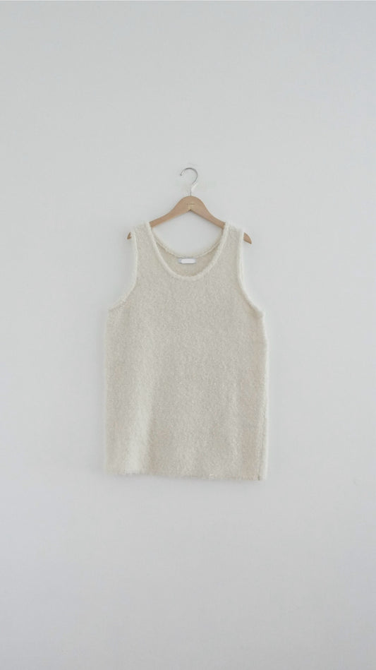 meeh winter long vest in ivory (pre-order)