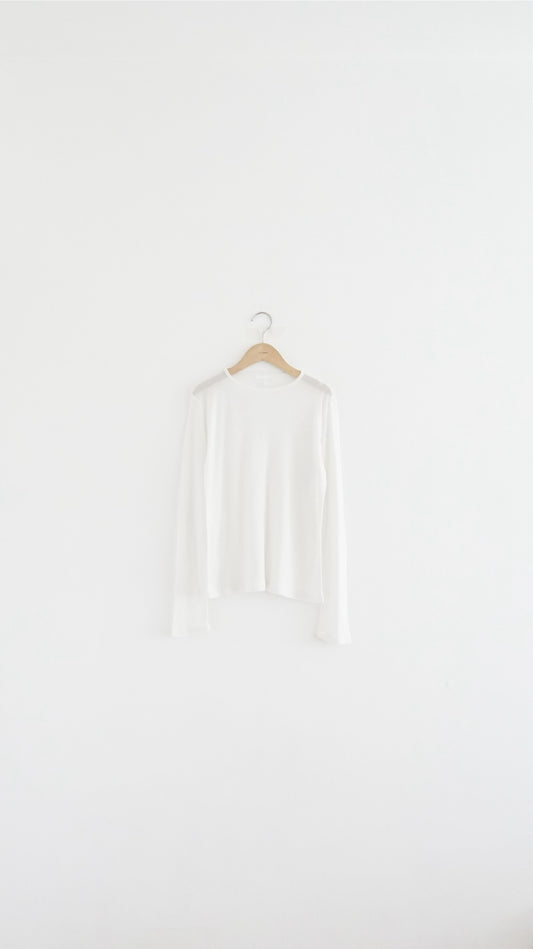 sheer silk top in ivory (pre-order)